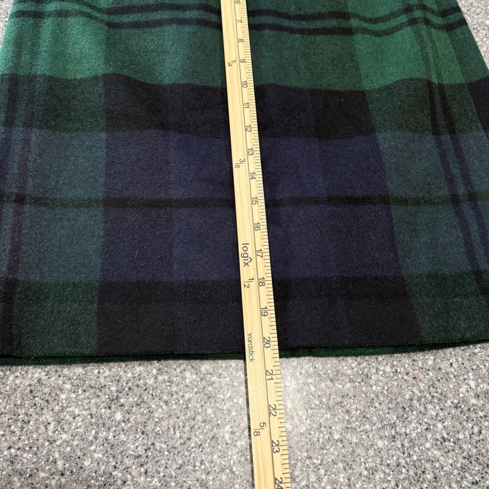 Talbots Womens Green Navy Plaid Wool Blend Pencil Skirt Size 8 Black Watch Posh - Picture 7 of 9